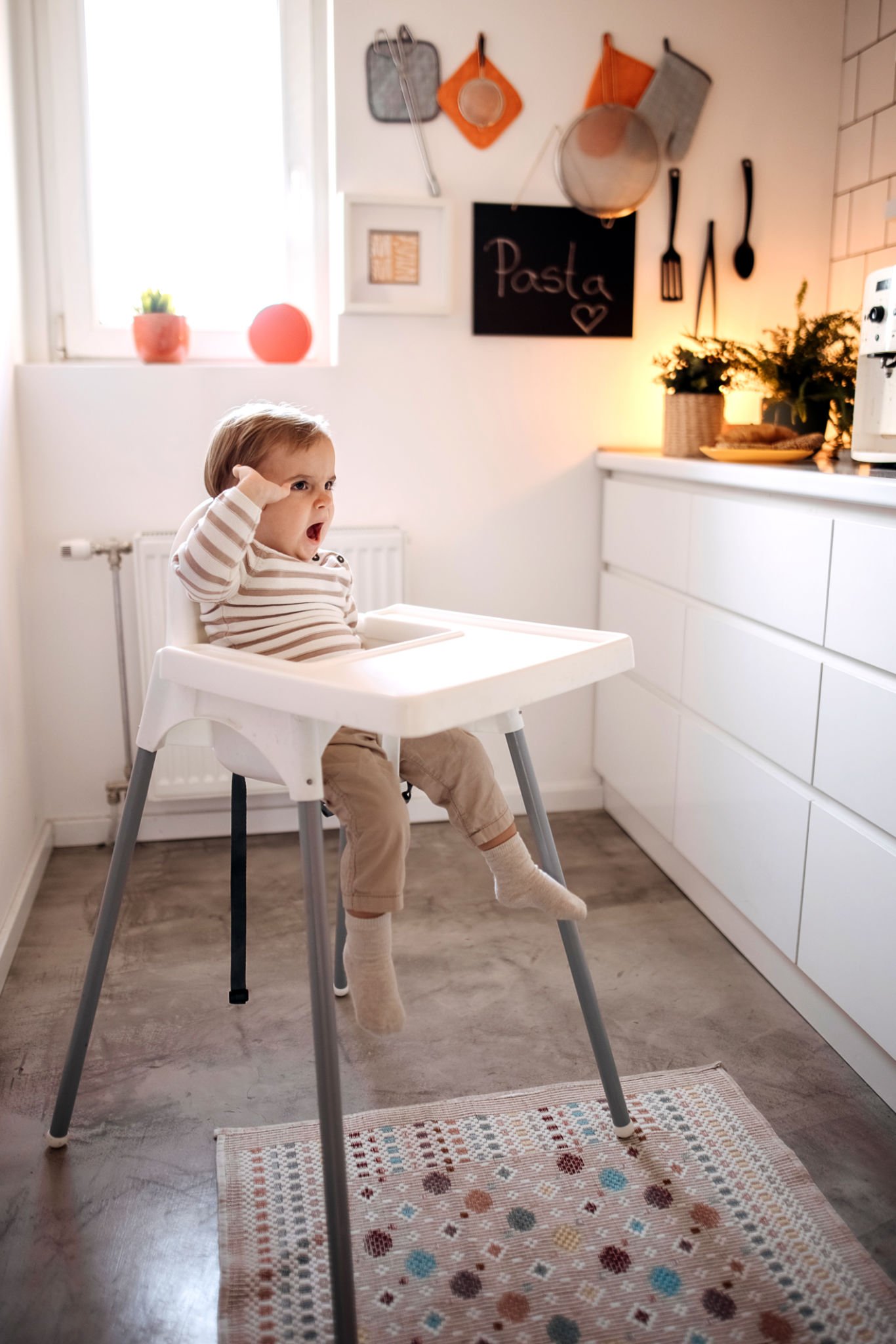 Happy Kid In High Chair Happy Kid In High Chair